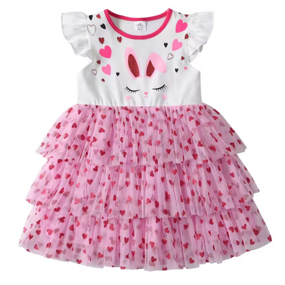 Vestido con Tul de Corazones