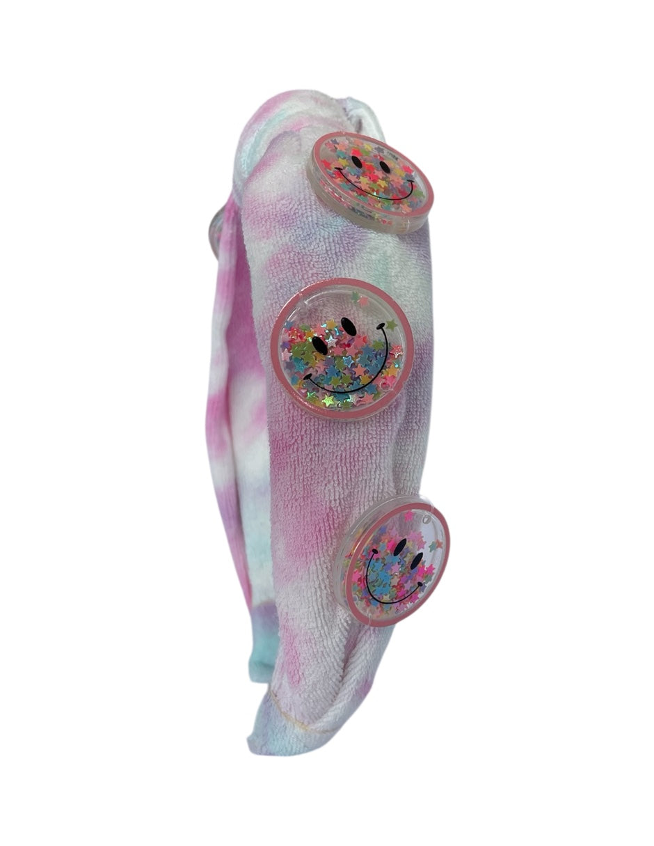 Diadema Happy Face Rosa con Morado