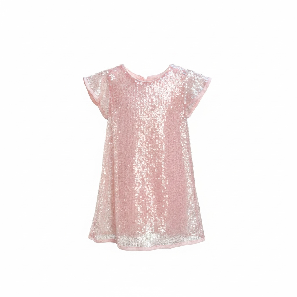 Sequin Dress Soft Pink