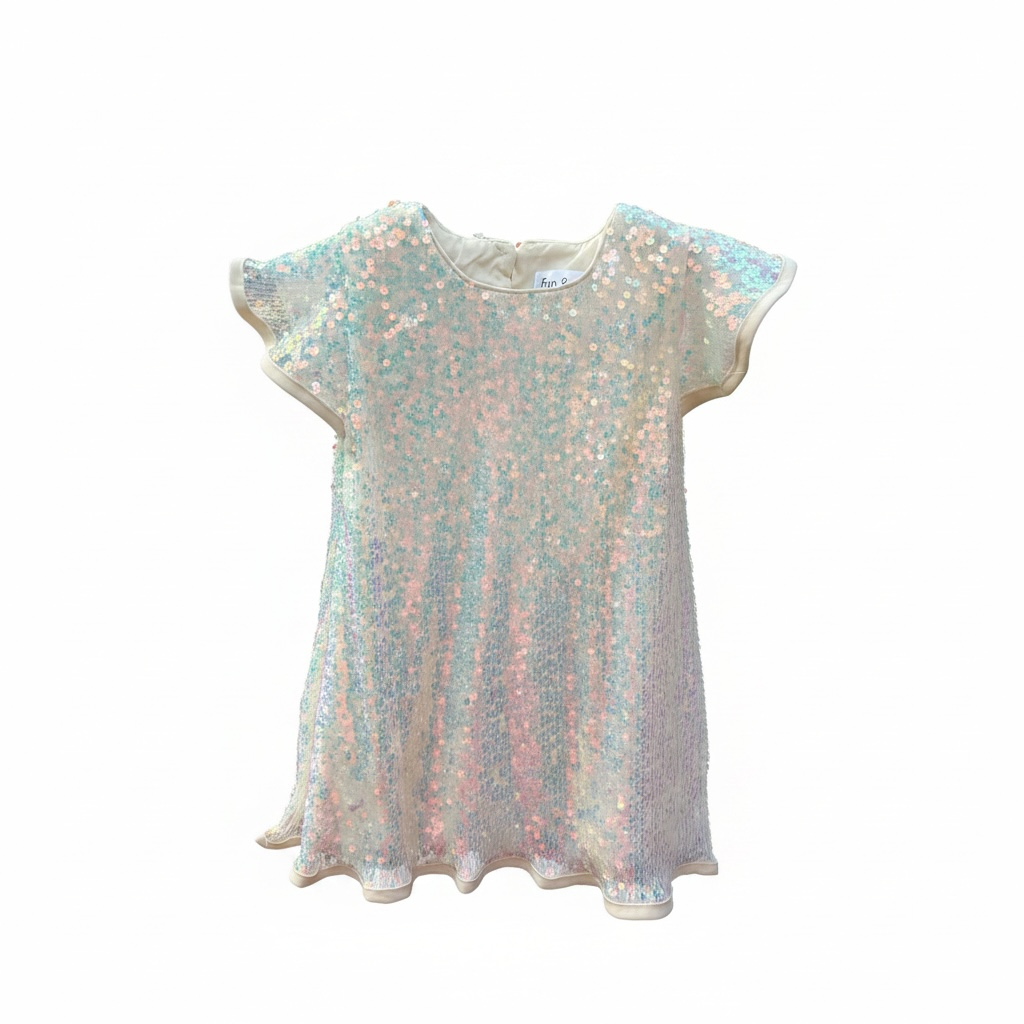 Sequin Dress Soft Yellow