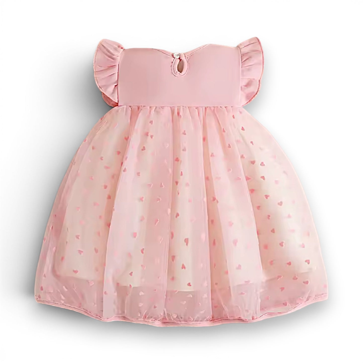 Vestido Rosa Corazones con Moño