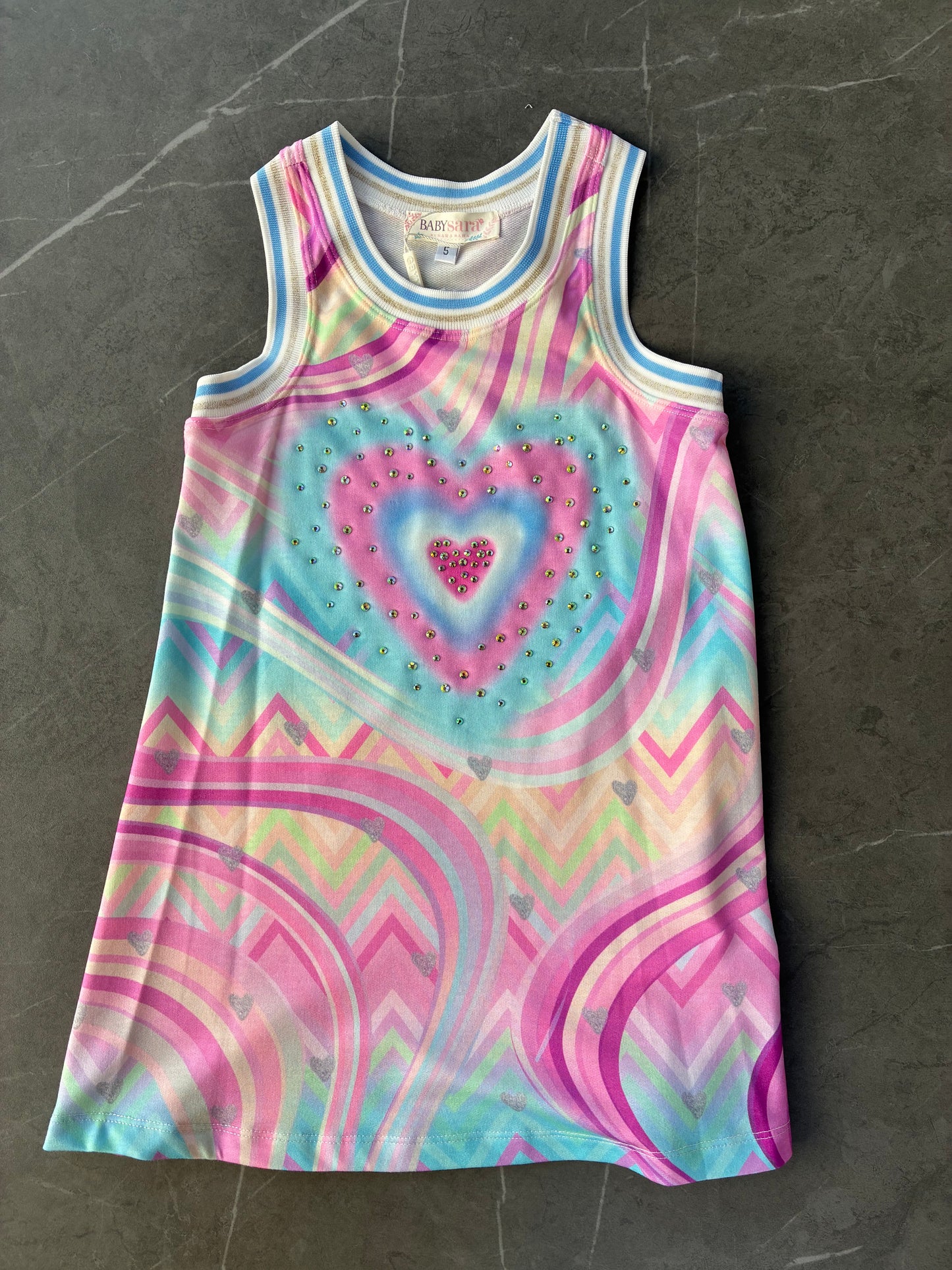 Vestido Tie Dye Corazón con Pedrería