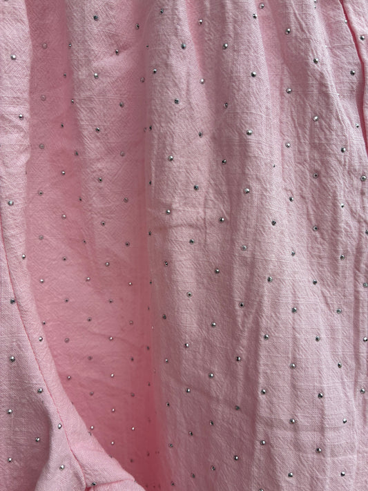 Light Pink Glitter Shirt & Shorts Set