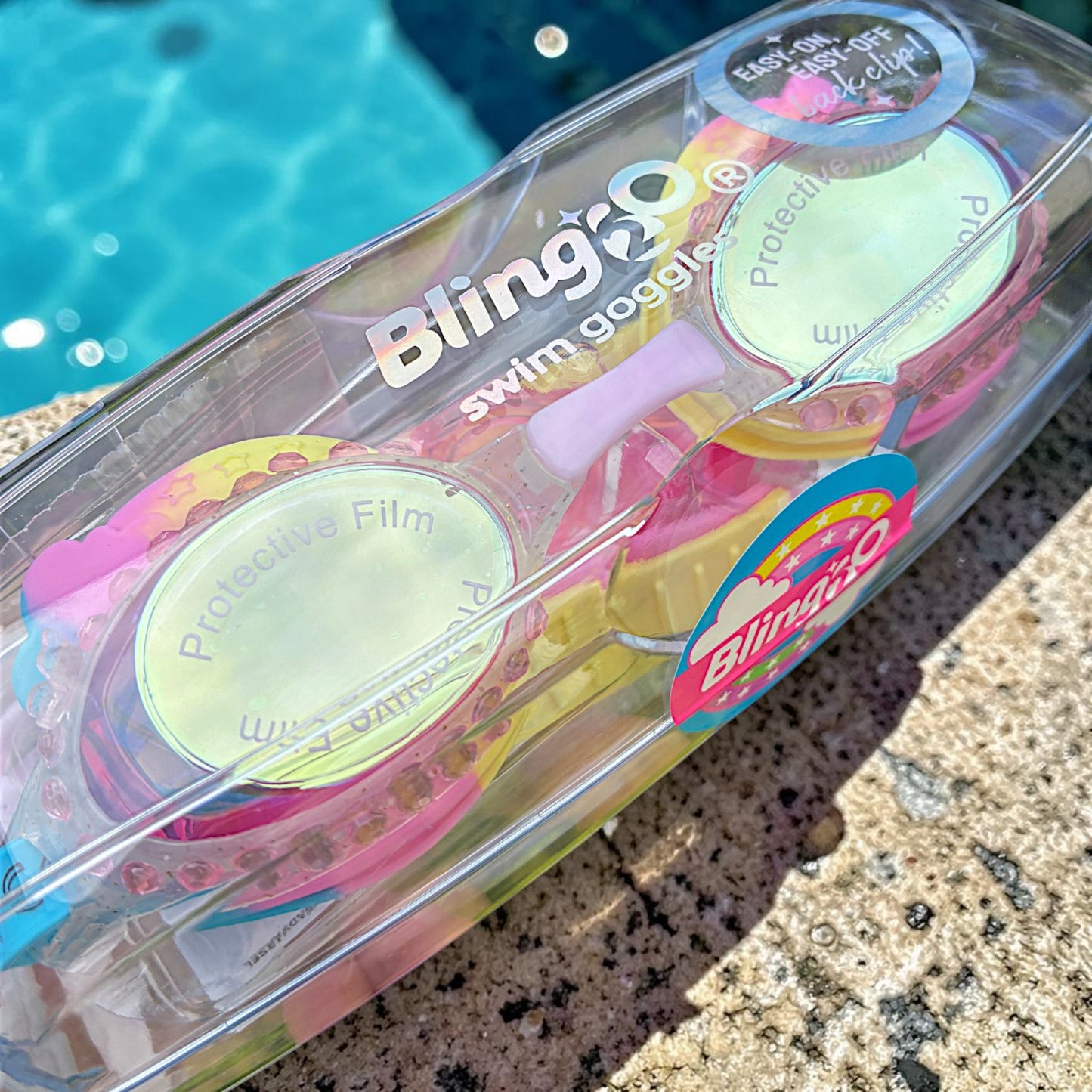 Rainbow Colorful Clouds Swim Goggles