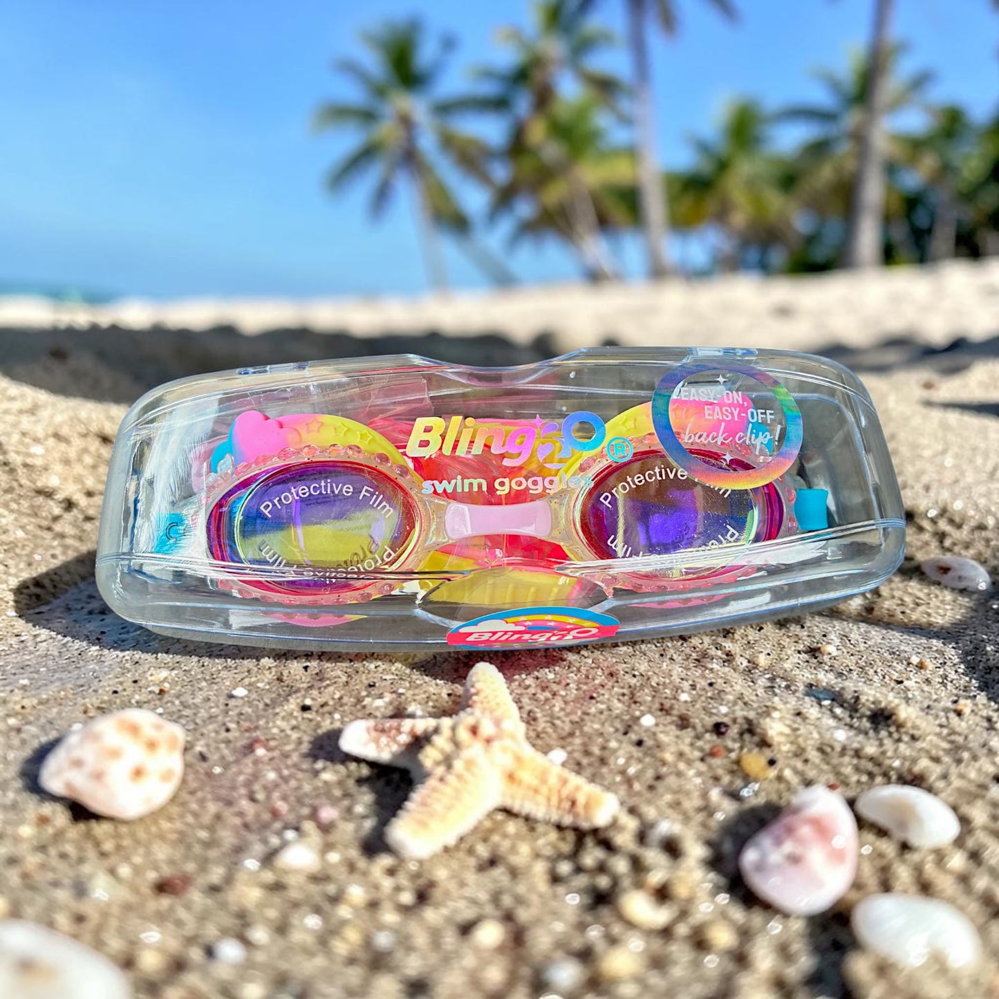 Rainbow Colorful Clouds Swim Goggles