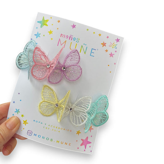 Set Broches Mariposas Pastel