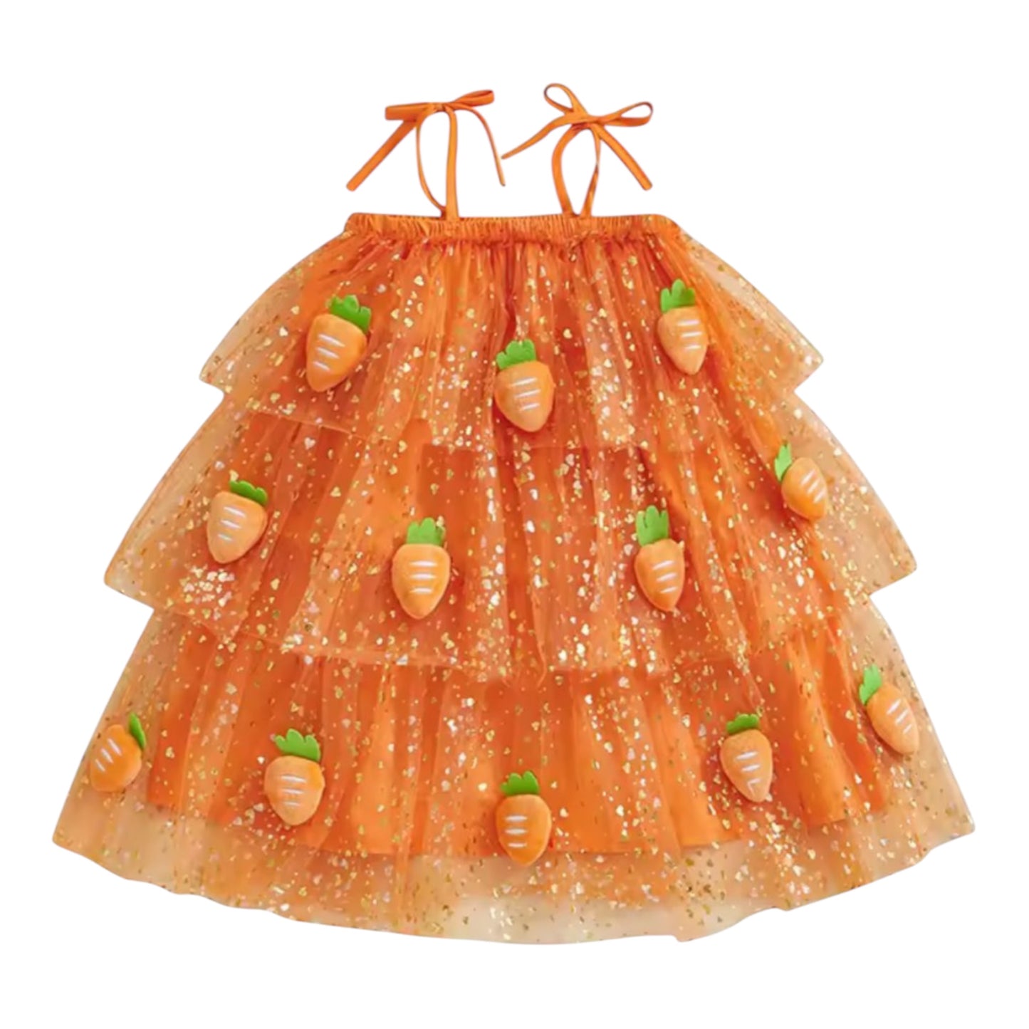 Vestido Naranja Glitter