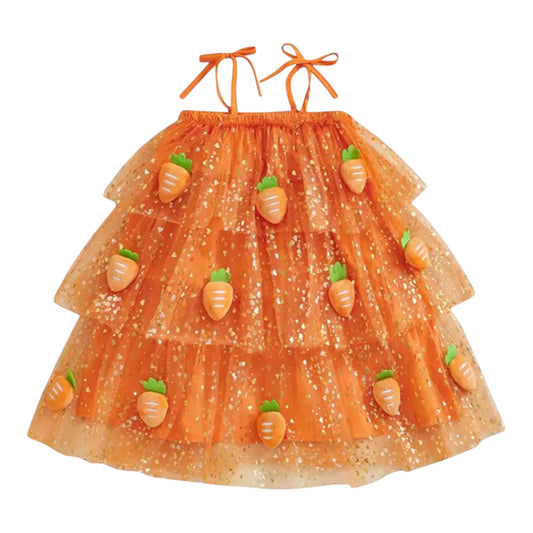 Vestido Naranja Glitter