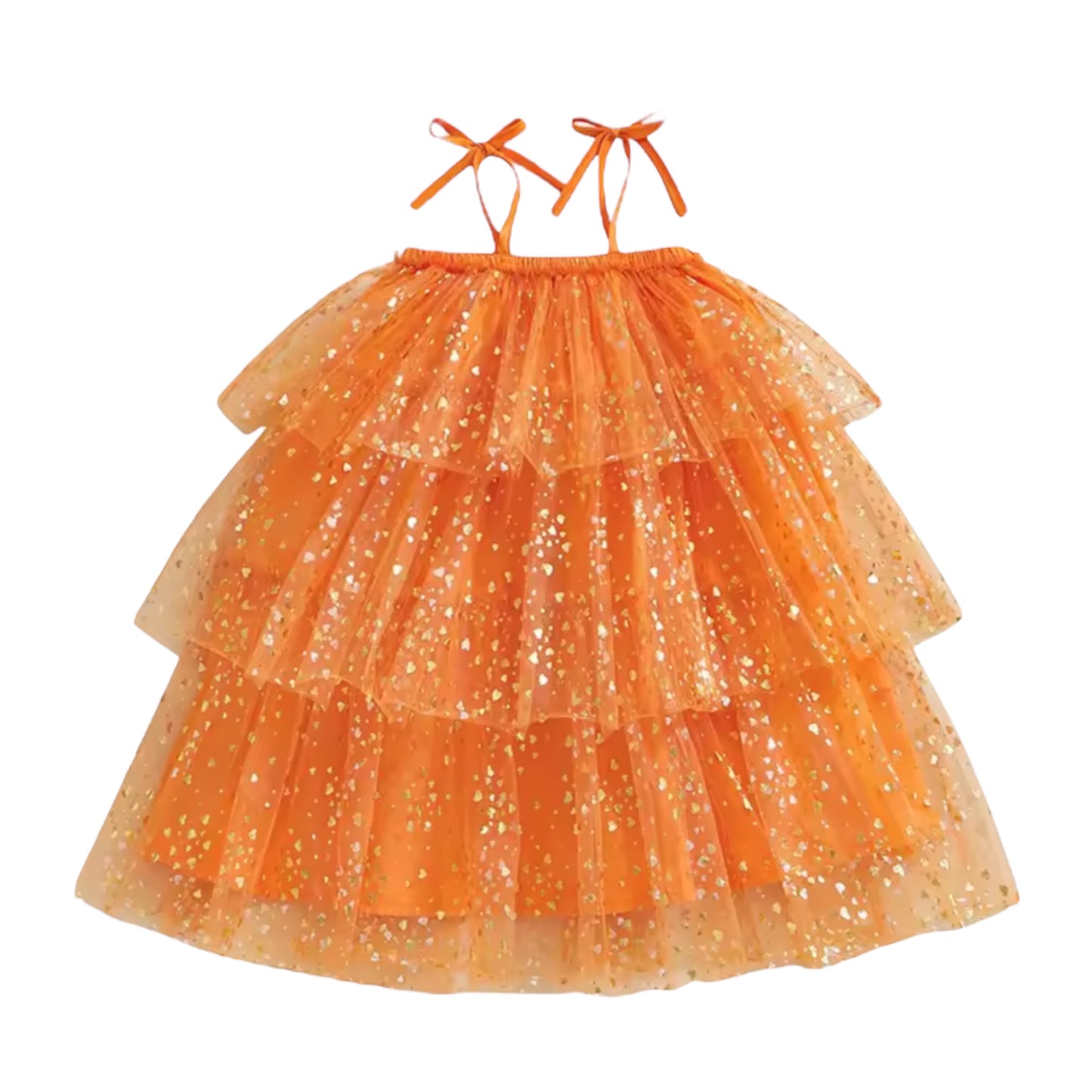 Vestido Naranja Glitter
