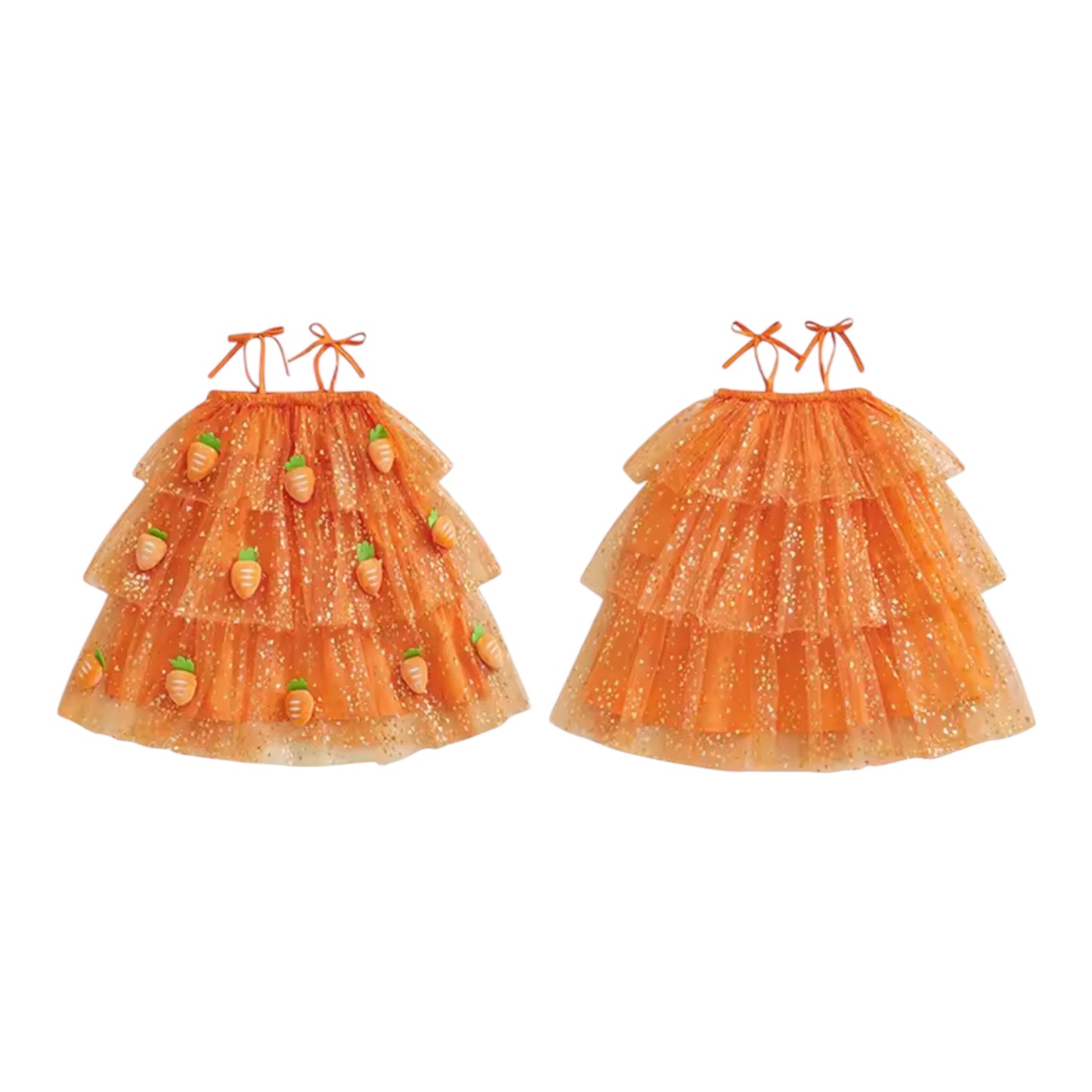 Vestido Naranja Glitter