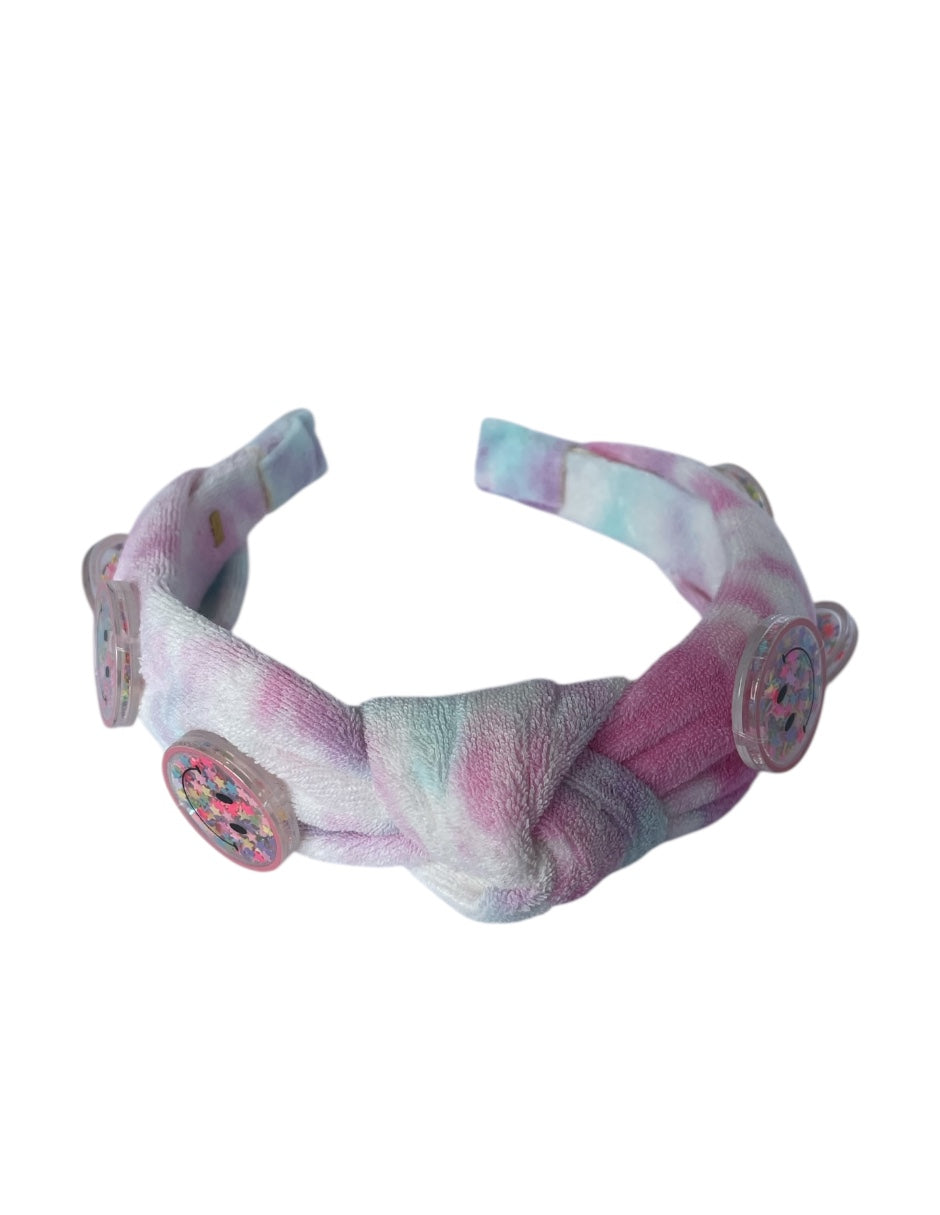 Diadema Happy Face Rosa con Morado
