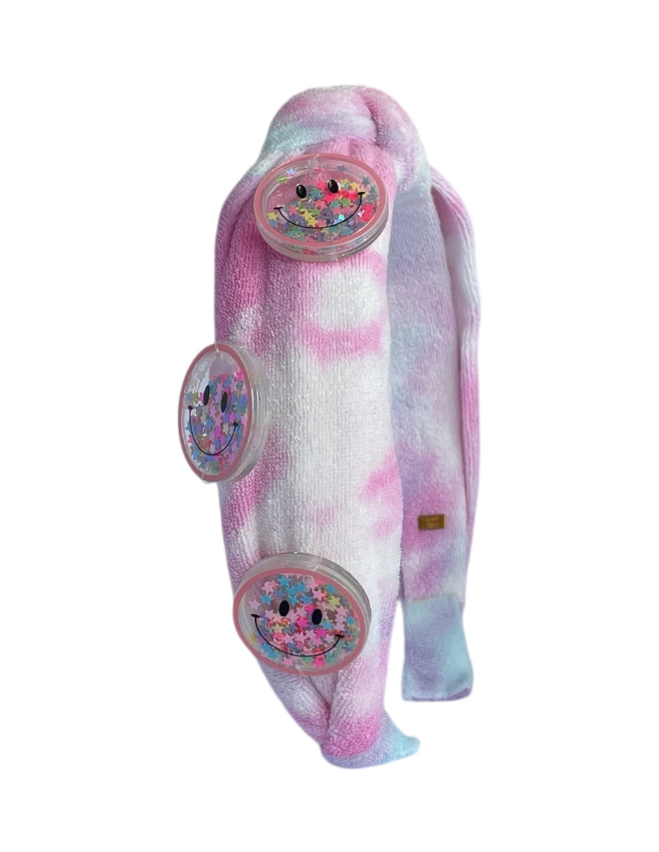 Diadema Happy Face Rosa con Morado