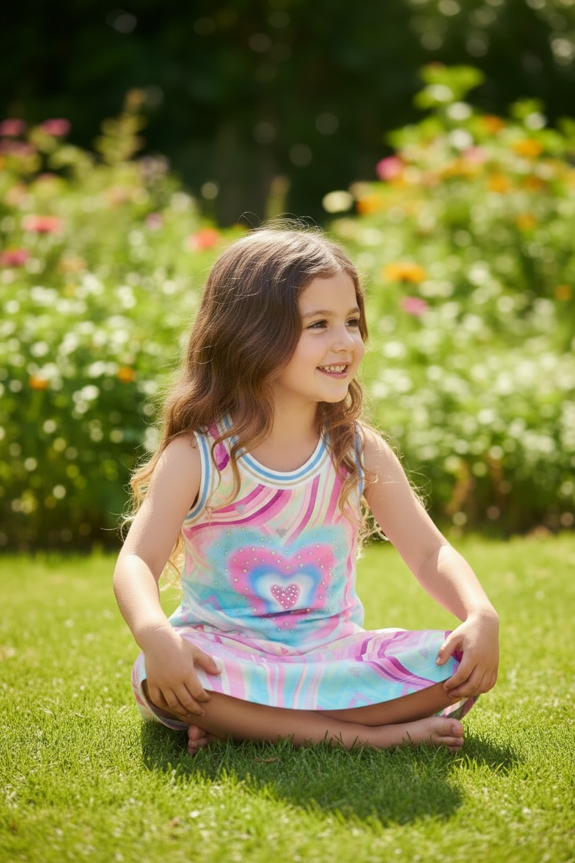 Vestido Tie Dye Corazón con Pedrería