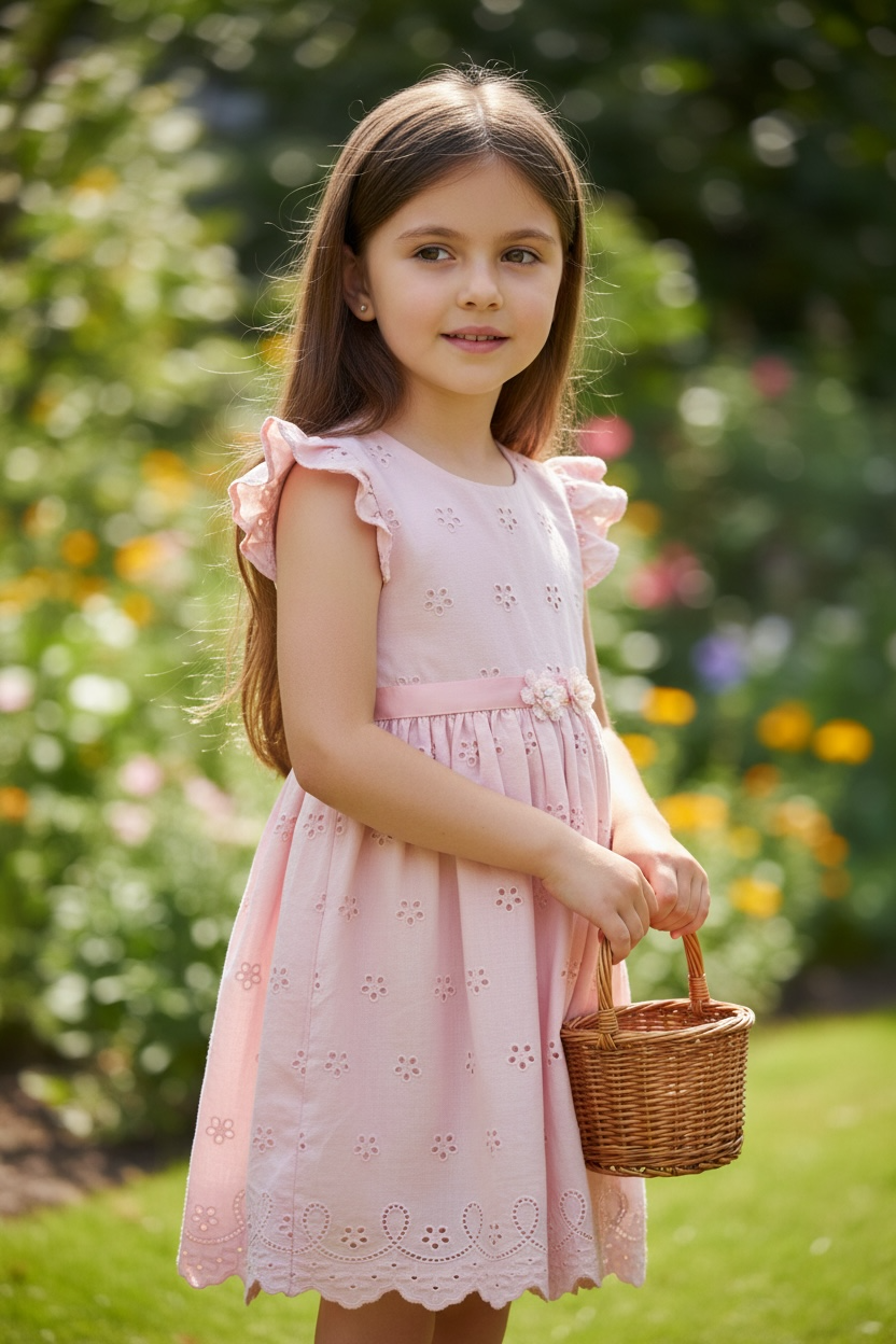 Vestido Rosa Jardín de Margaritas