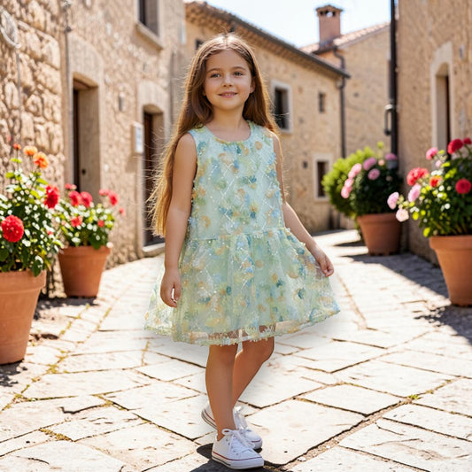Vestido Floral Verde Menta