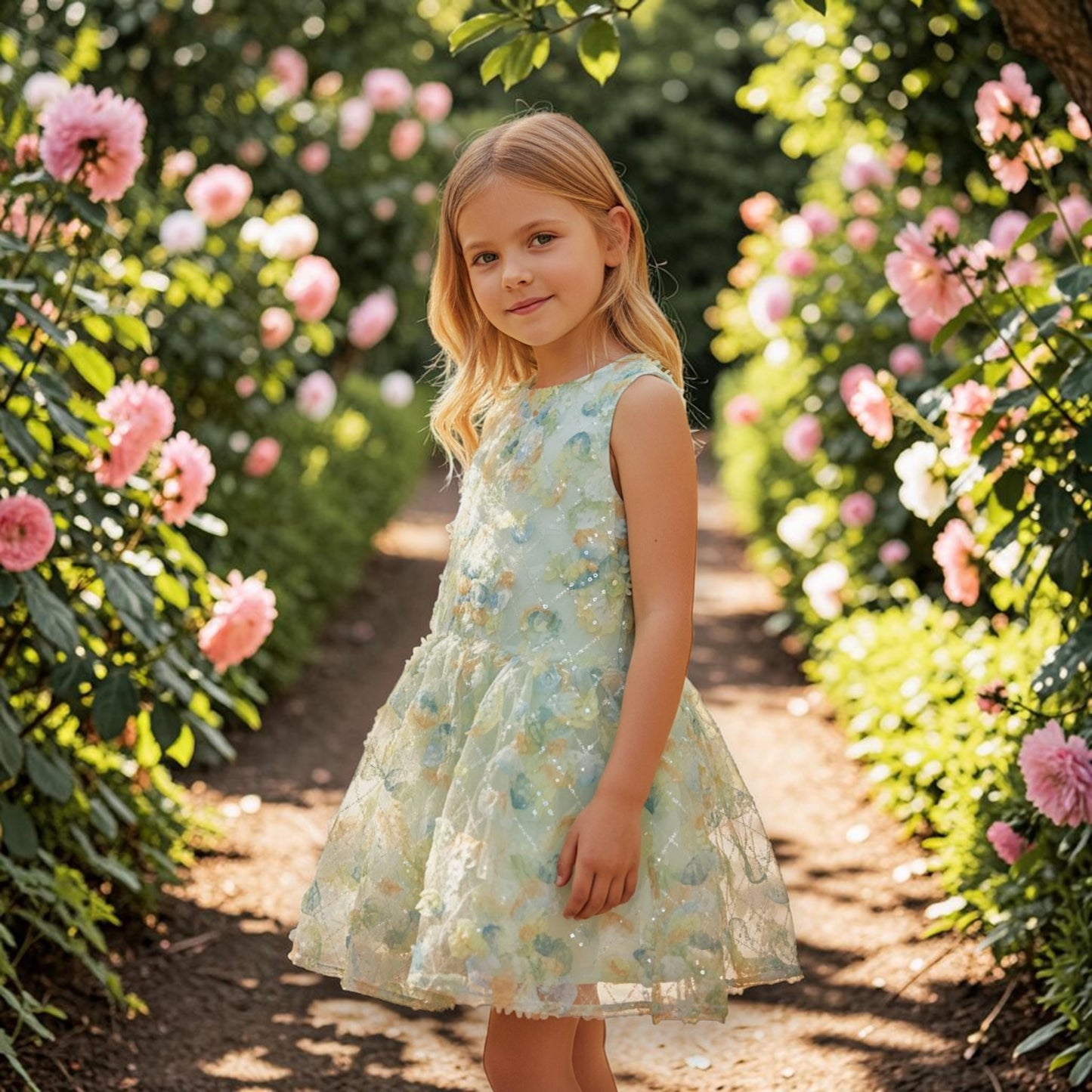 Vestido Floral Verde Menta
