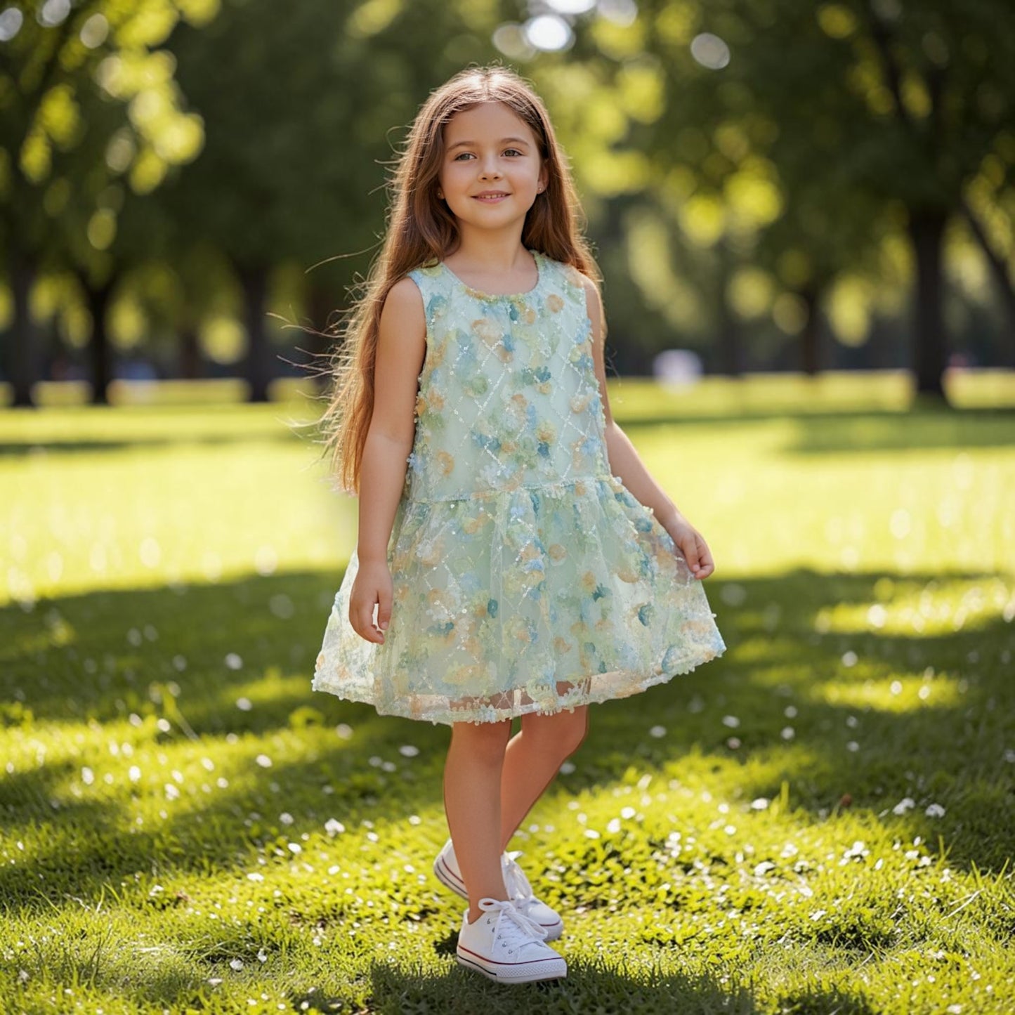 Vestido Floral Verde Menta