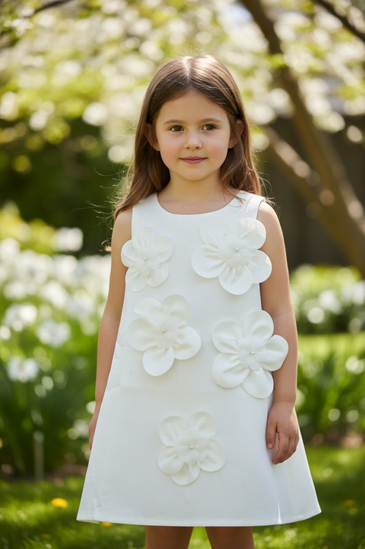 Soft White 3D Dress