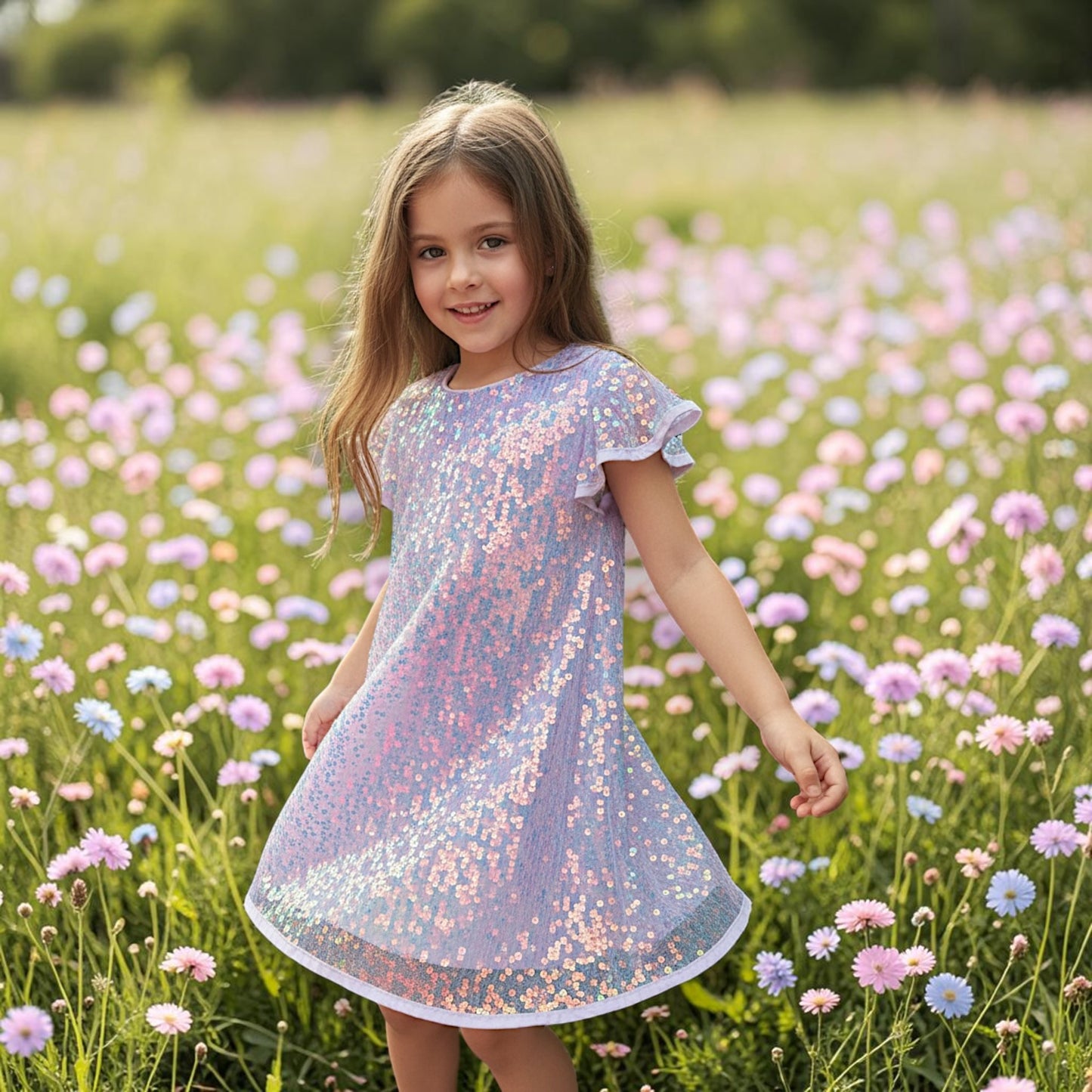 Sequin Dress Soft Lilac