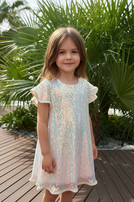 Sequin Dress Soft Yellow