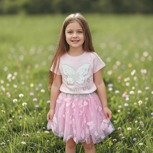 Set Butterfly – Blusa y Falda Rosa